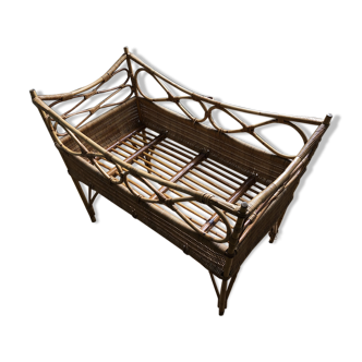 Vintage rattan cradle