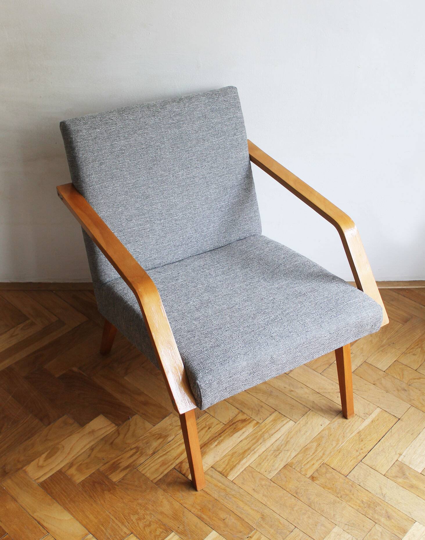 Pair of 1970s Armchairs by Mier with new fabric