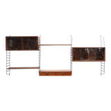Vintage modular wall shelf in metal and wood