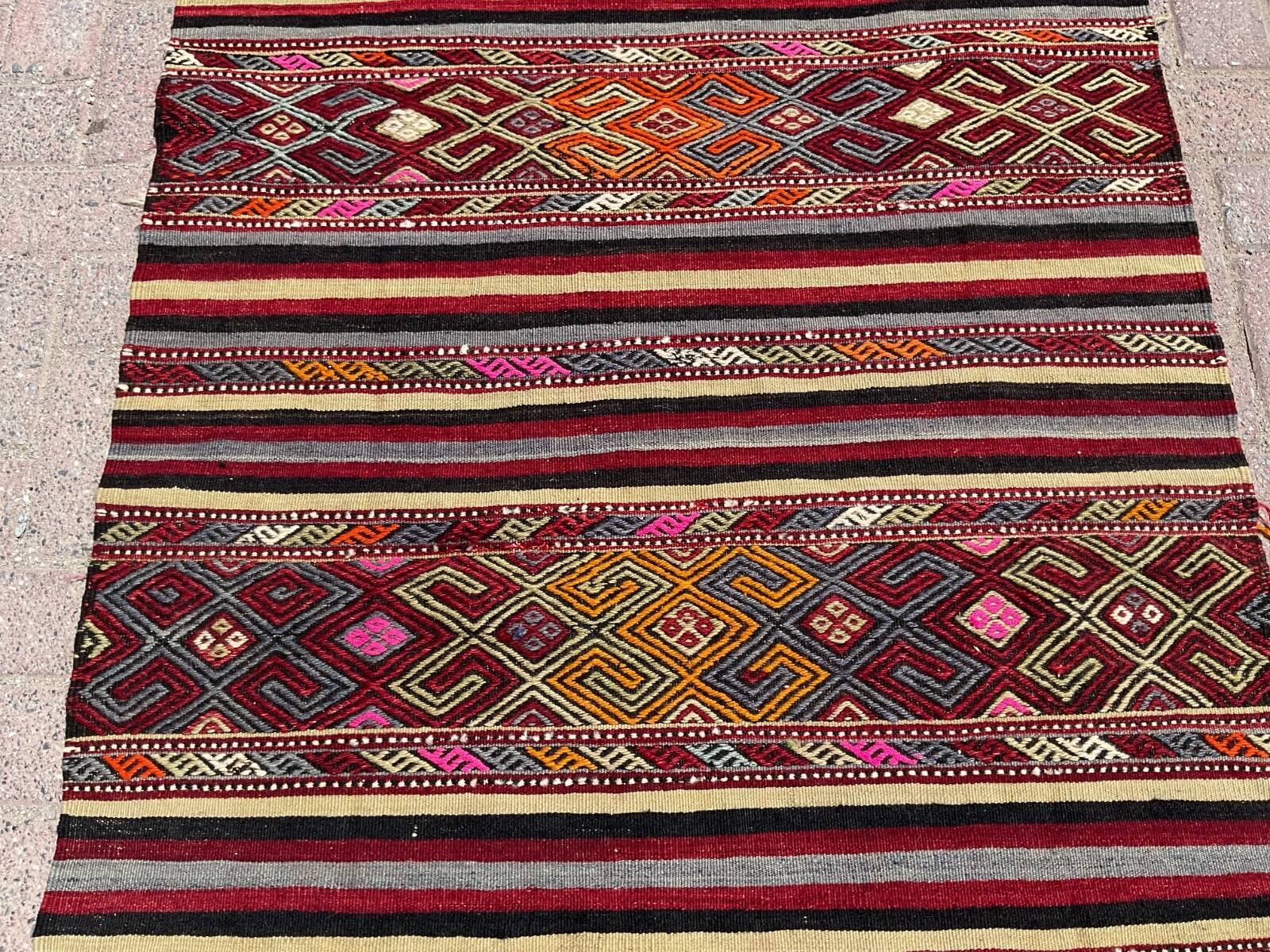 4 x 6 ft handmade runner kilim rug vintage kilim rug Turkish rug bedroom rugs