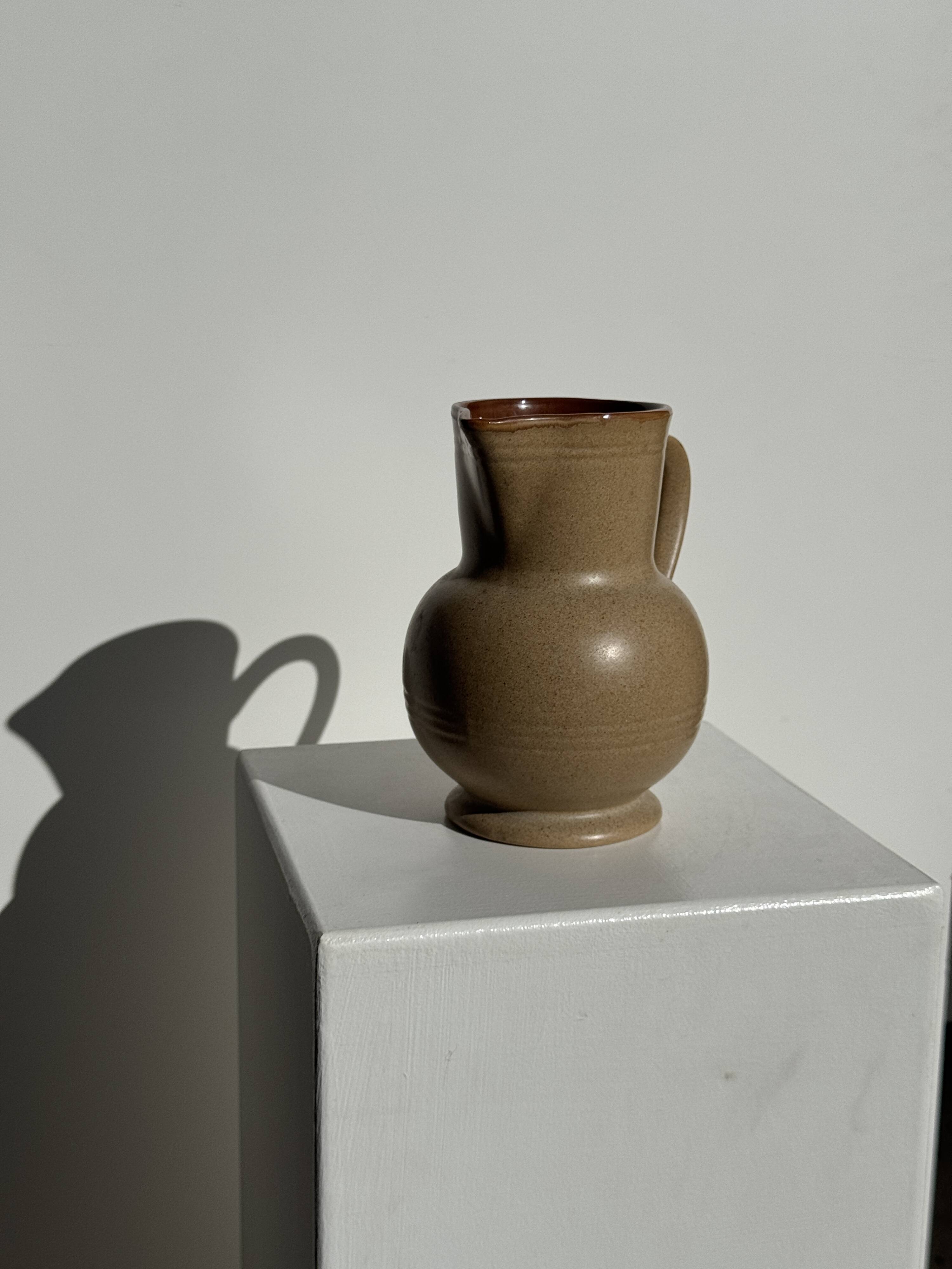 Vintage stoneware round carafe