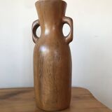 Vase pique-fleurs en bois d'olivier.