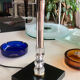 Silver-plated metal lamp base with crystal.