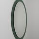 Cristal Arte Oval Green Grey Mid-Century Scalloped Wall Mirror, Italy, 1960