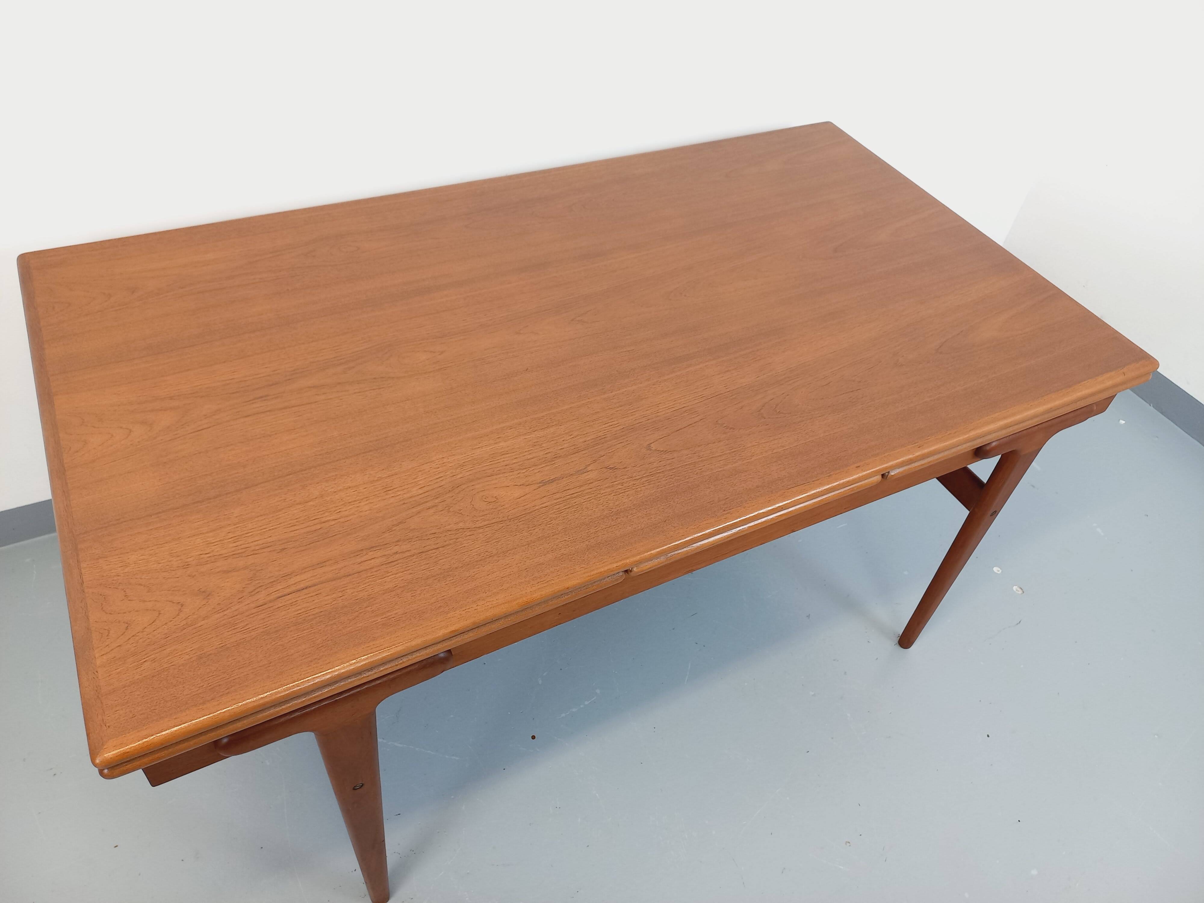 Vintage rectangular Scandinavian dining table by Ejvind A. Johansson teak