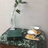 12 teaspoons - gold metal - Shell decoration - in their case