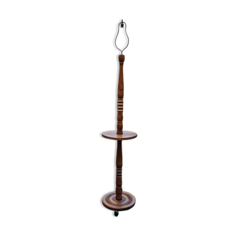 Beech floor lamp in turned wood