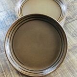 8 flat plates sandstone Sarreguemines collection art workshop 70s