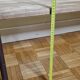 Vintage wooden and metal kindergarten bench, 2 m