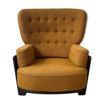 Guillerme et Chambron Oak 'Denis' Armchair