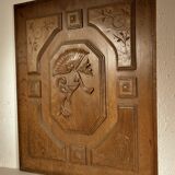 Panneau en bois sculpté 54 x 45 cm