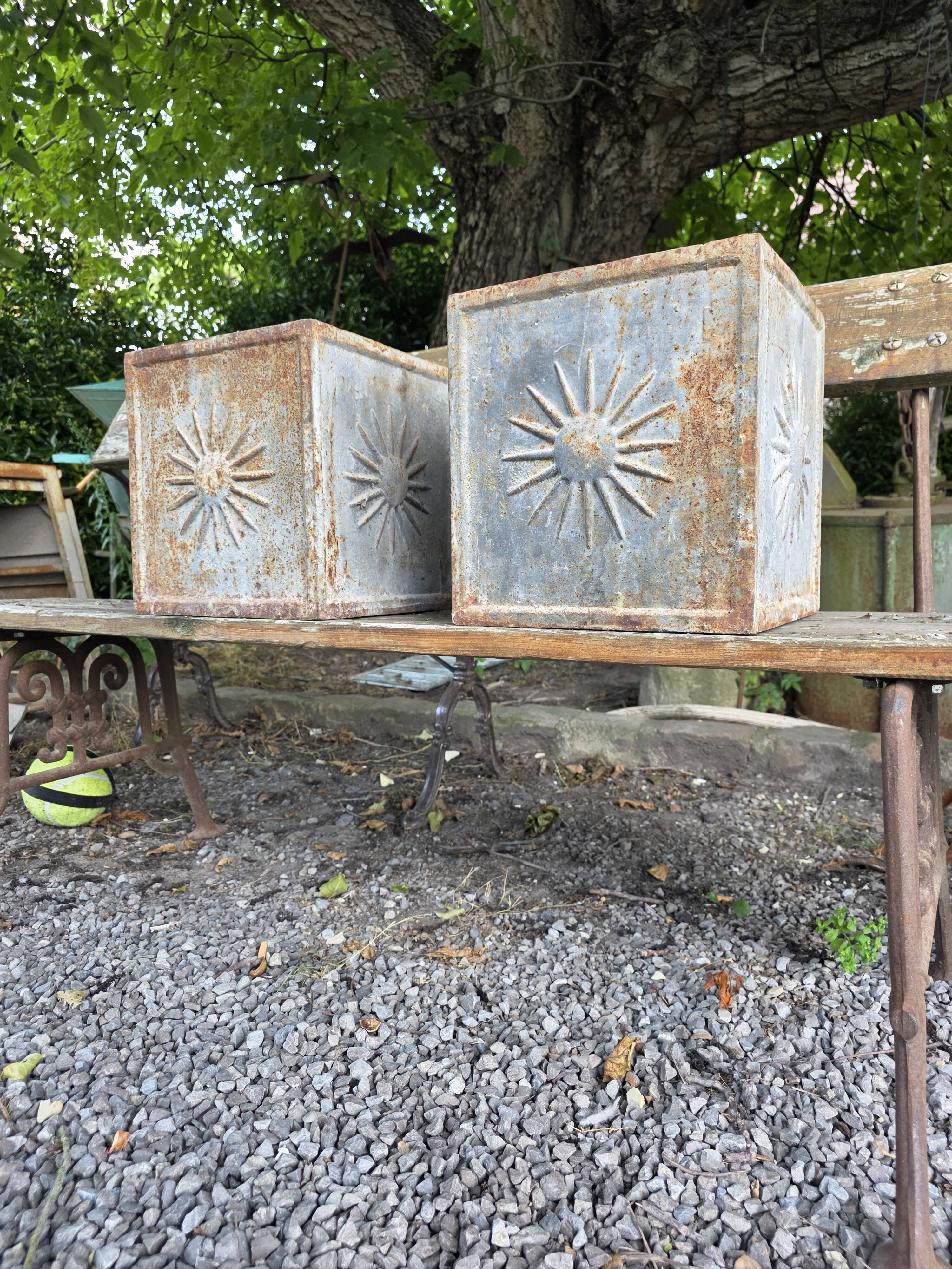 Pair of cast iron planters