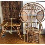 Peacock rattan armchair