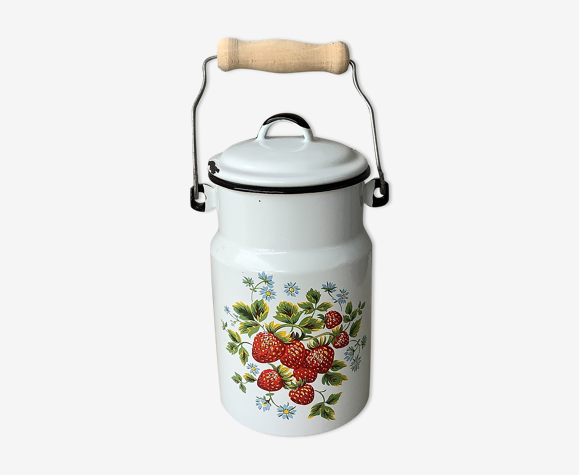 Pot à lait en tôle émaillé