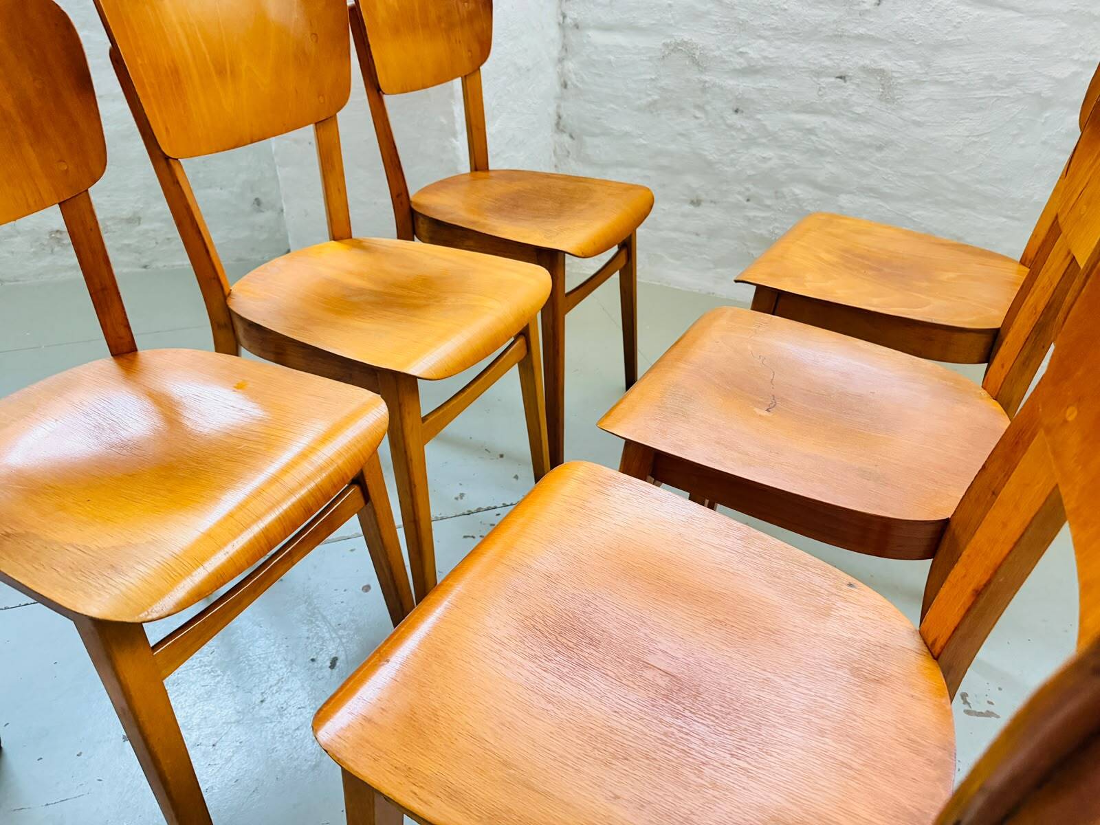 Thonet wooden chairs, 1960s – set of 20