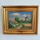 Vintage original cottage landscape oil painting