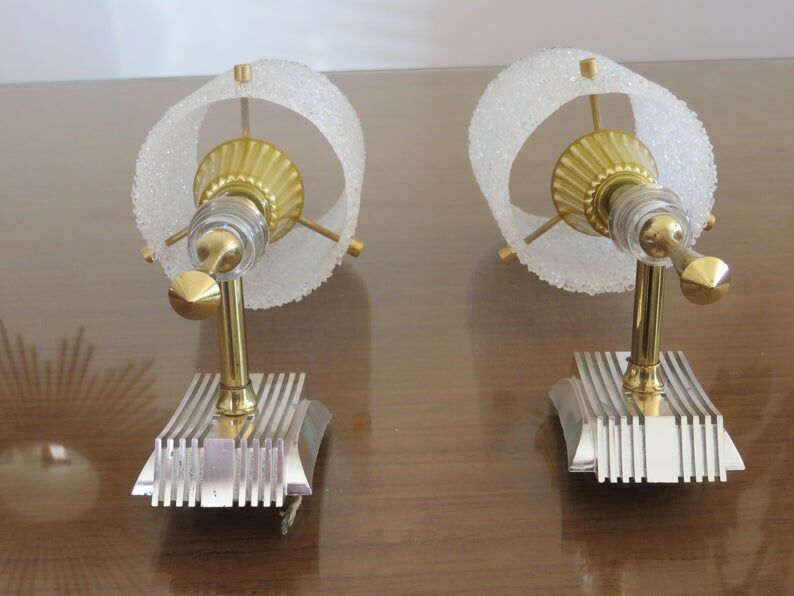 Paire d'applique en perspex années 50 60
