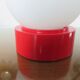 Plastic lamp red opaline ball white 80s 90 era Memphis