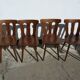 Lot of 4 wooden bistro chairs - 70s 80s 90s