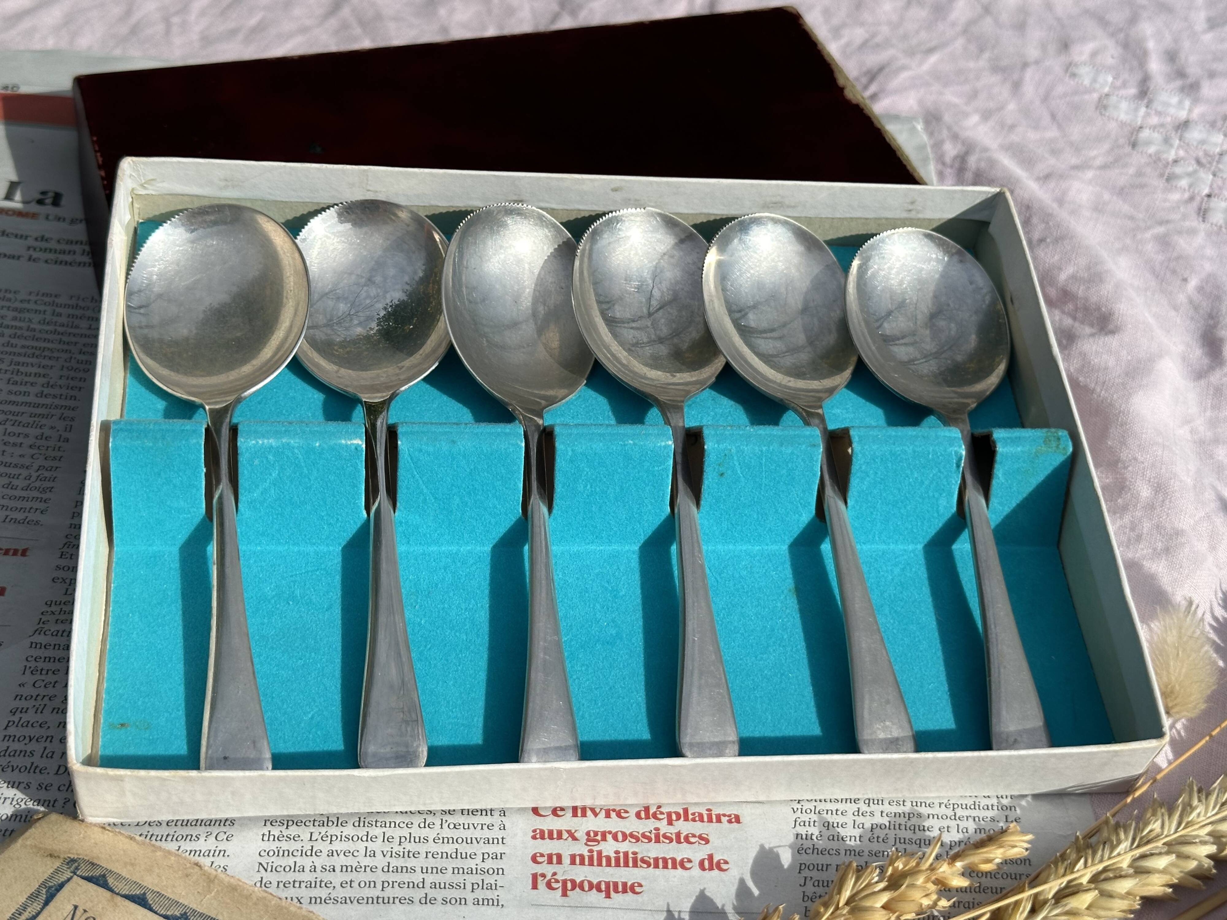 Set of 6 Vintage Fruit or Ice Cream Spoons Model Uniplat