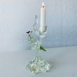 Glass bird candle holder