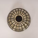 Ceiling lights in iron and clear glass by Limburg, Germany, 1960s.