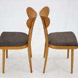 Ensemble de quatre chaises de salle à manger des années 1950, Tchécoslovaquie