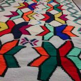Multicolor white Kilim rug 225x135xcm