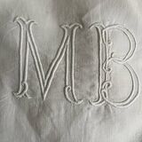 Antique linen, embroidered sheet with monogram (model 1)