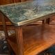 Servant table served back of sofa console end of sofa walnut marble green Louis XVI