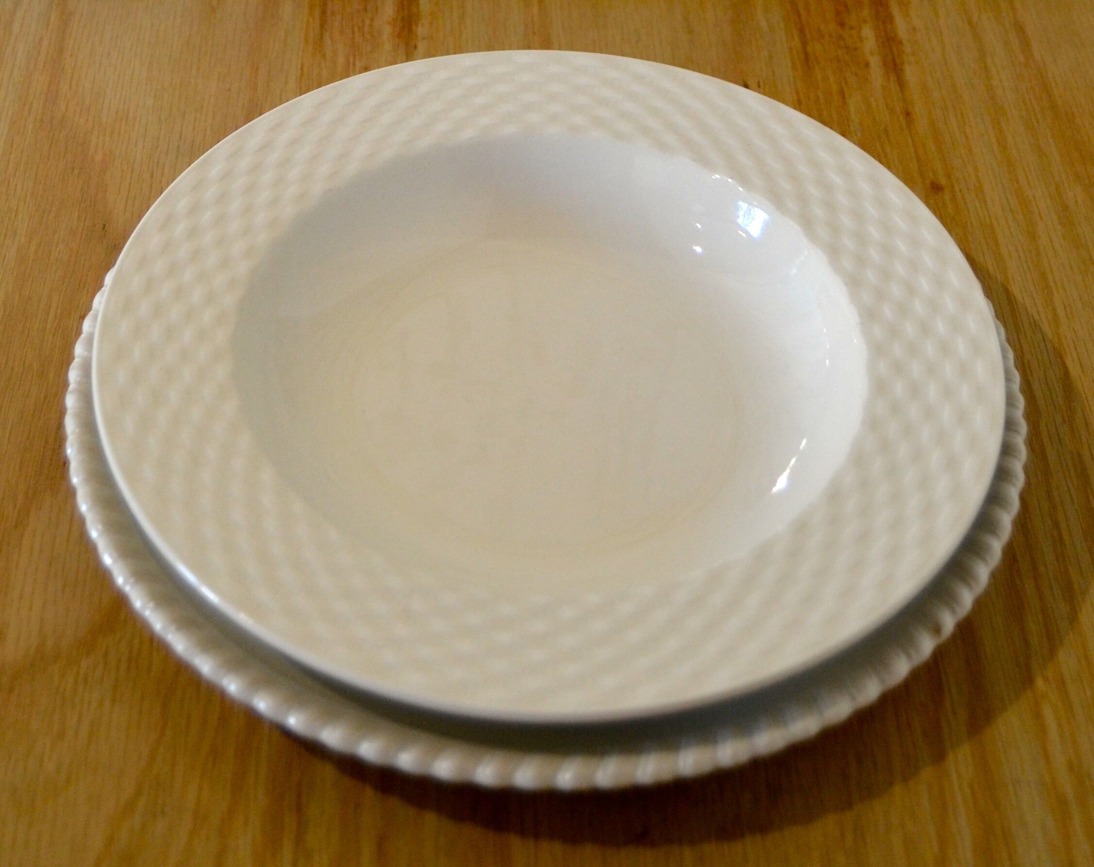 Suite of five soup plates, pagnossin ironstone, italy, vintage