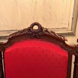 Pair of armchairs style louis xvi molding and carved period xixth