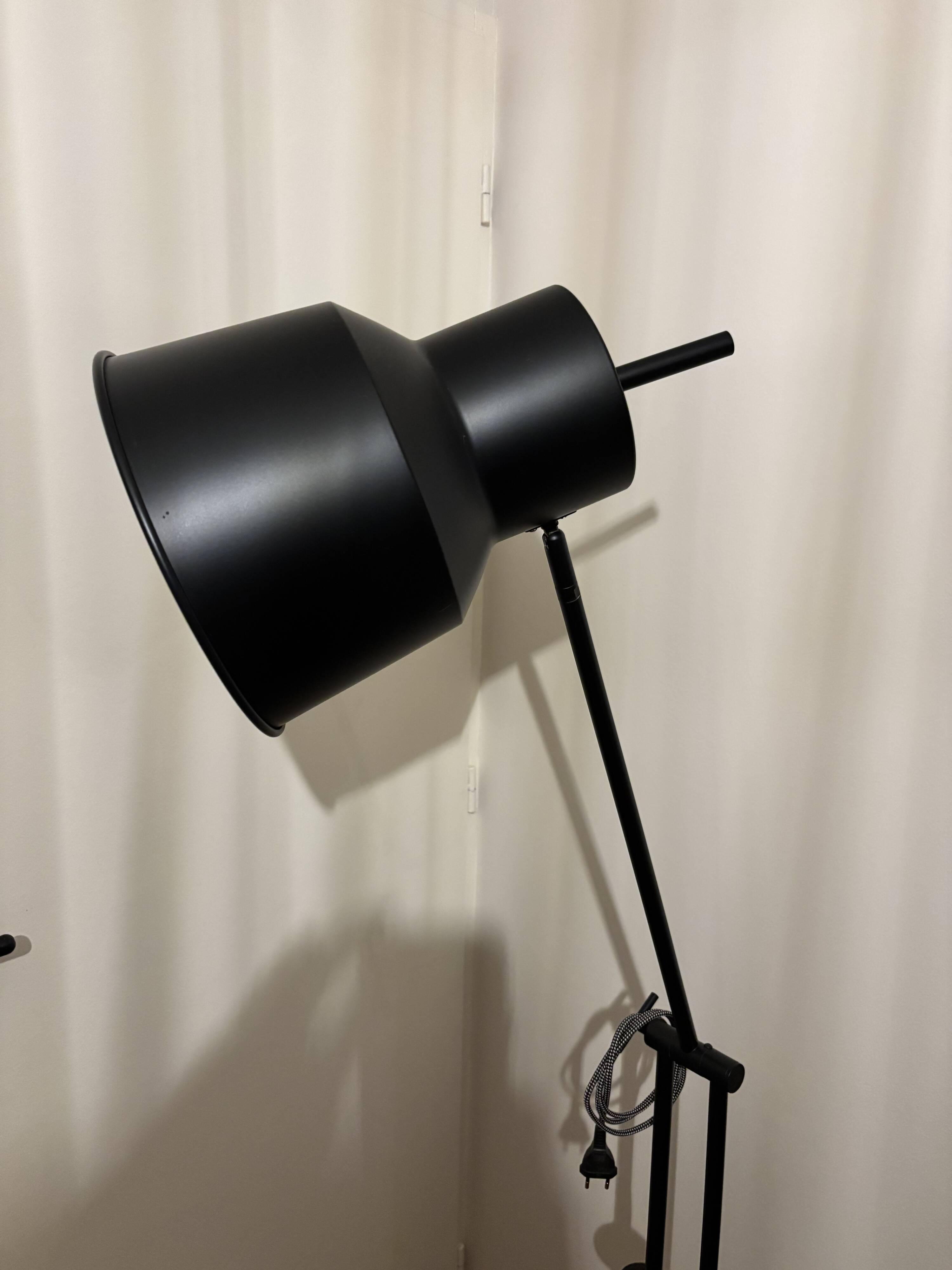 Black industrial style floor lamp