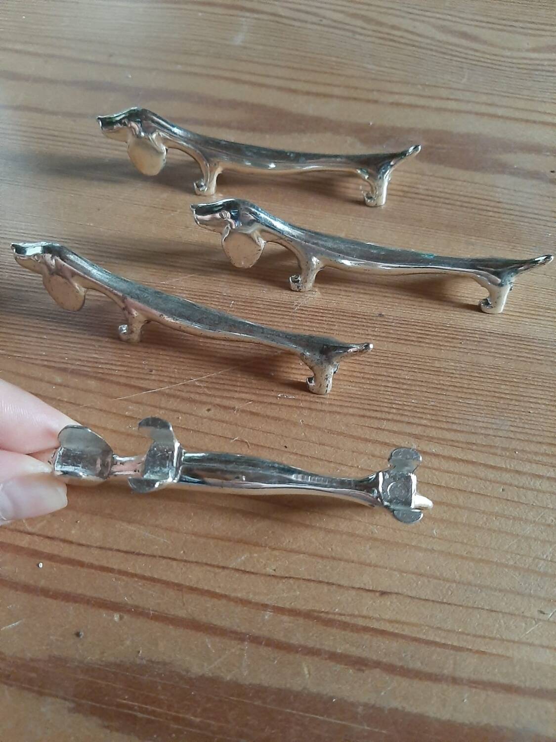 Vintage silver metal knife holder