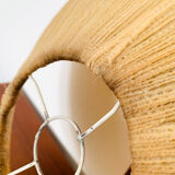 Raffia bast and teak pendant lamp by Temde
