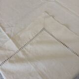 Pure linen canvas sheet/tablecloth/curtain "Blue flower"