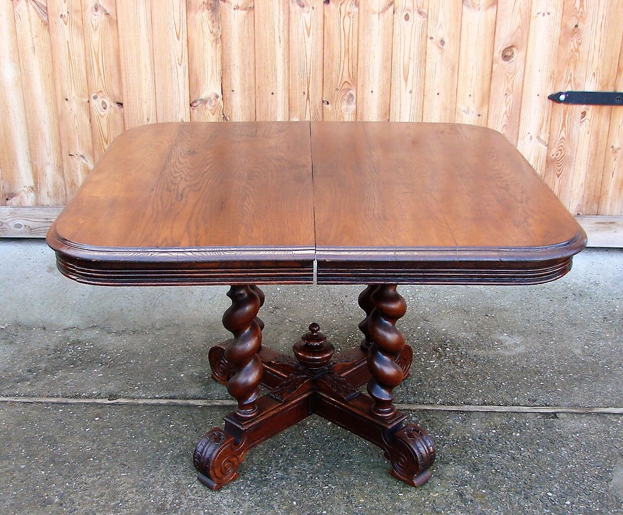 Oak table from 19th century .
