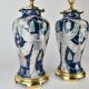 1980s set of Chinese porcelain table lamps