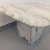 Vintage white marble coffee table from the 70s