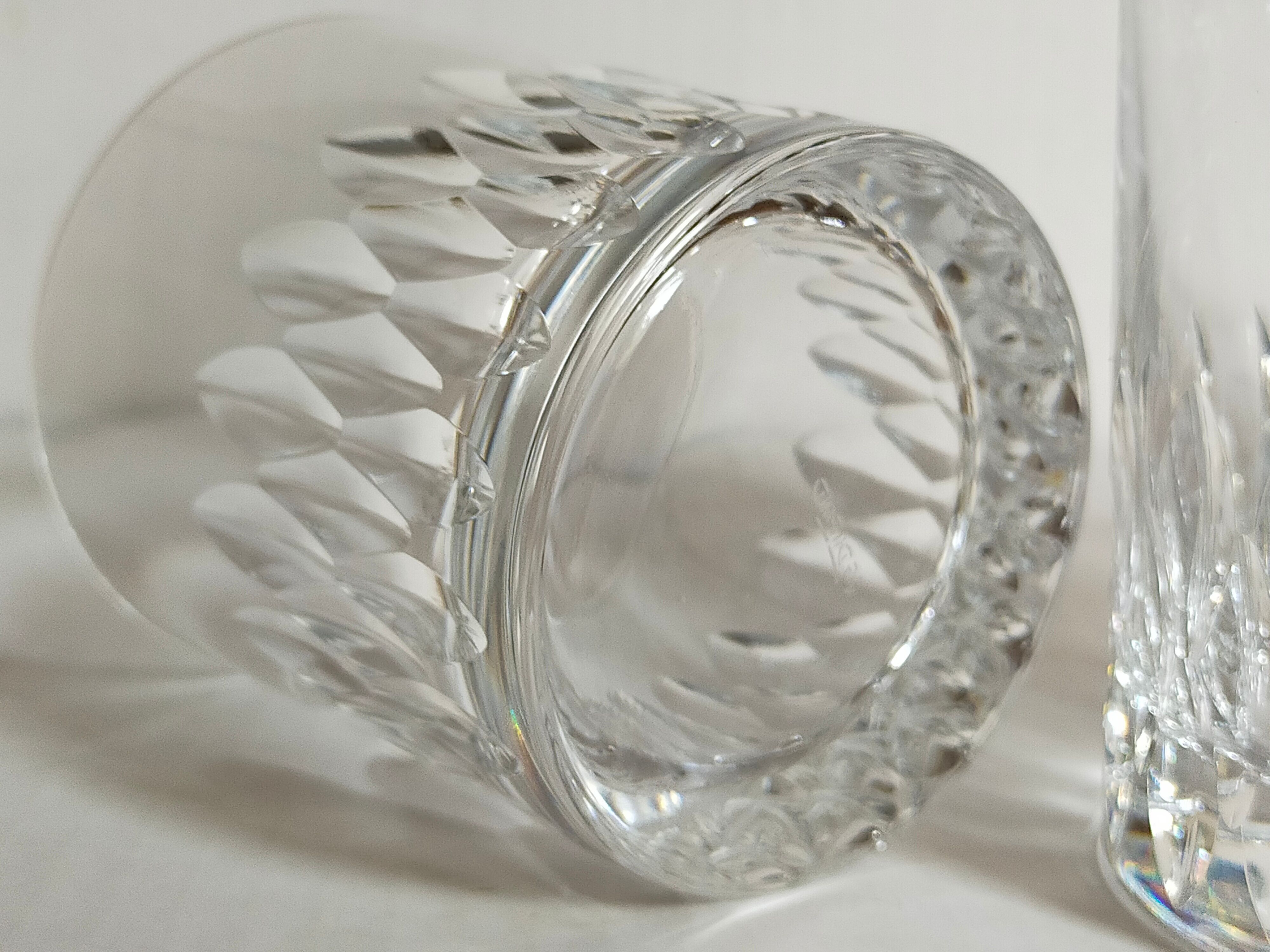 Quatre verres gobelets à whisky en cristal d'Arques vintages