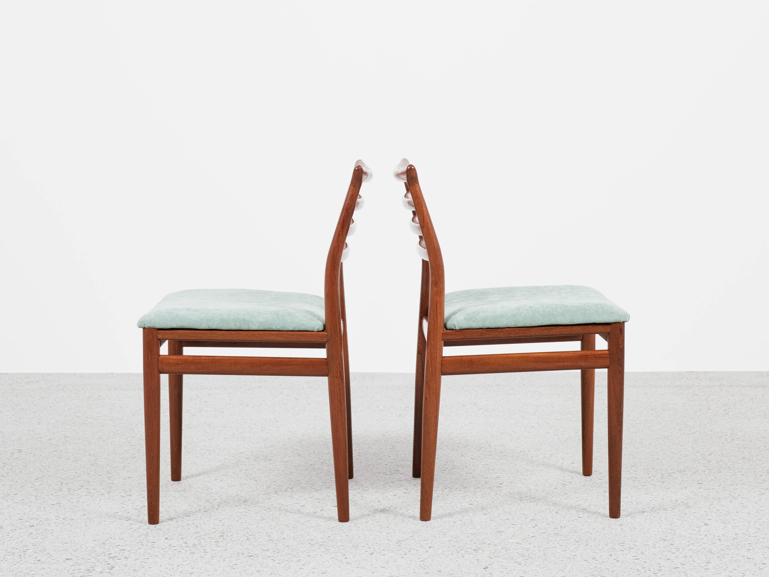 Midcentury Danish set of 6 dining chairs in teak by Erling Torvits for Sorø Stolefabrik 1960s