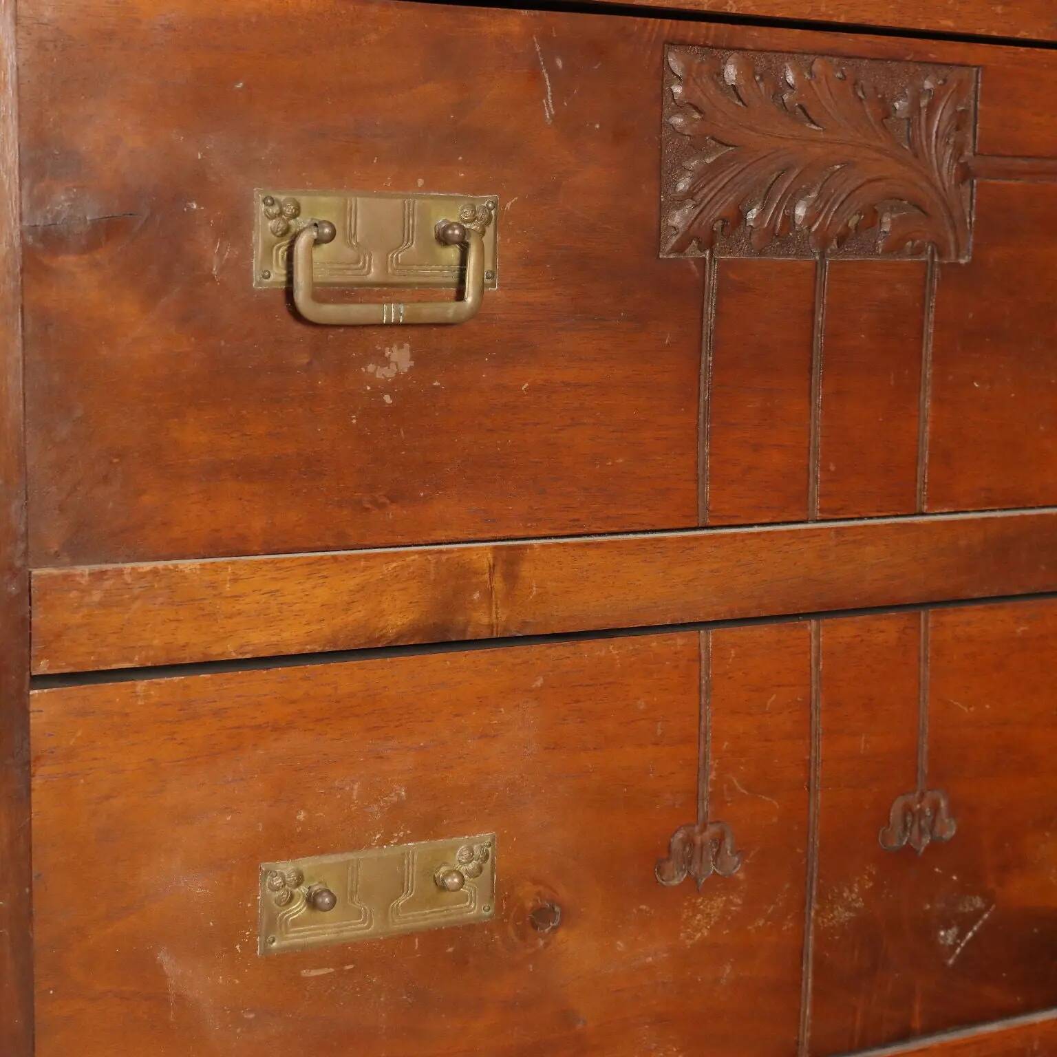 Antique Art Nouveau mahogany commode, Italy, 20th century