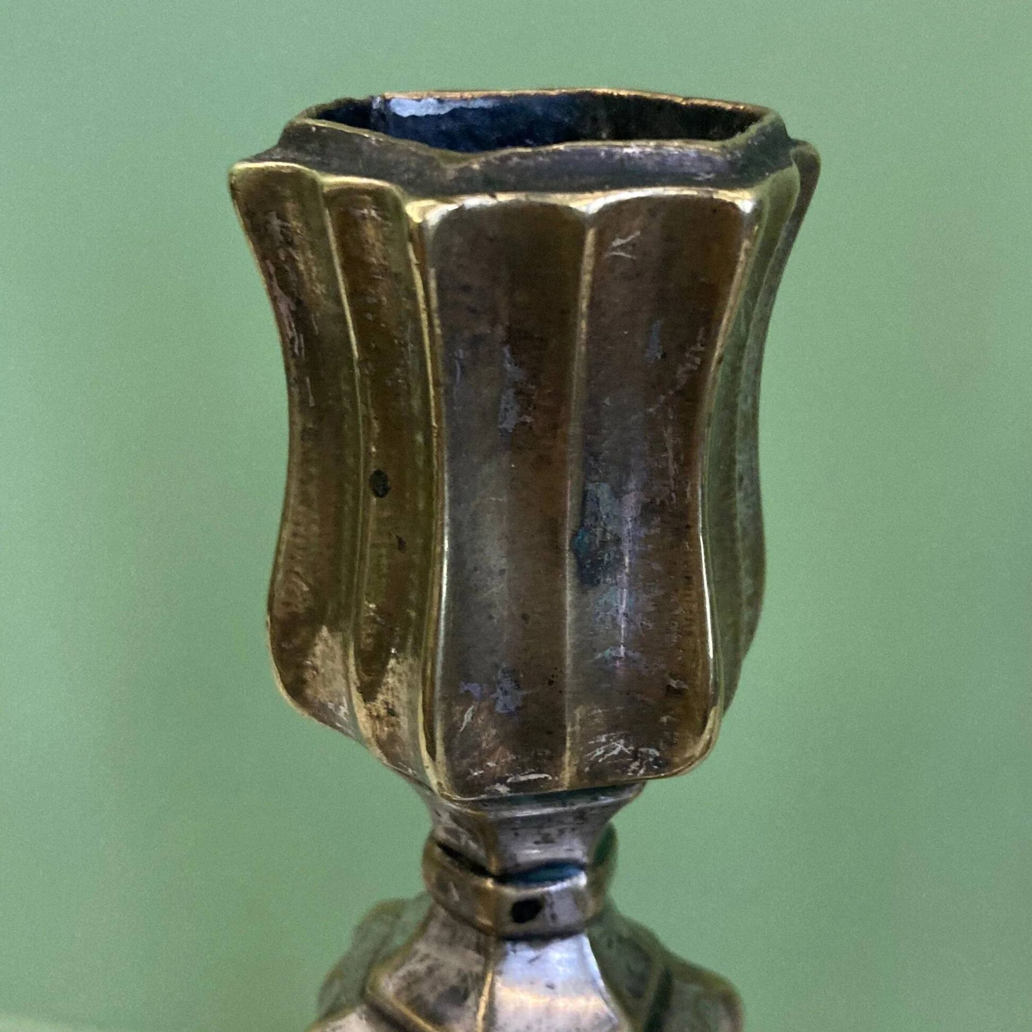 Pair of silver-plated bronze candlesticks from the 18th century. | Candle holders | Candelabrum