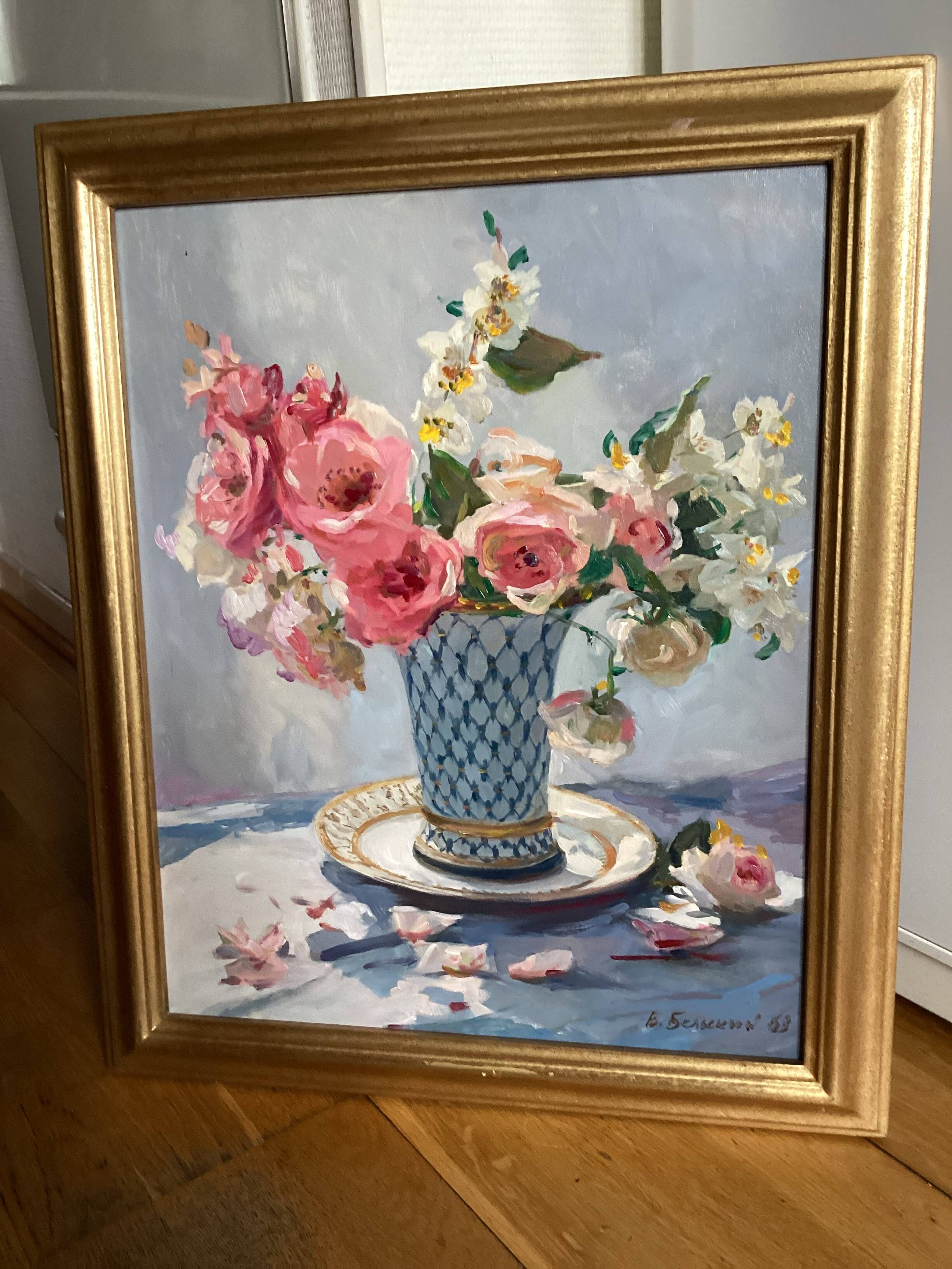 Signed framed painting Oil on canvas dimensions: height -59 cm - width -49 cm -