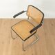 Thonet | Chaise cantilever de Marcel Breuer, époque Bauhaus, chrome, cannage de Vienne, bois noir, accoudoirs
