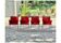 Set of 4 Zanotta armchairs in red leather
