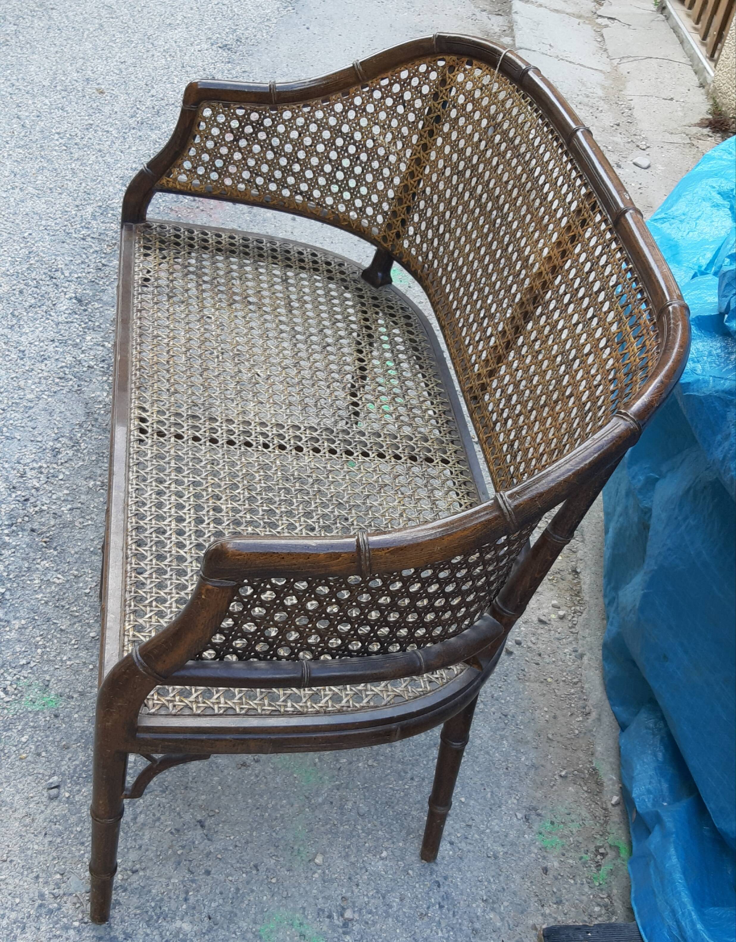 "bamboo" wooden canne banquette