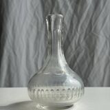 Mini vintage glass soliflore vase with ball belly H12.5