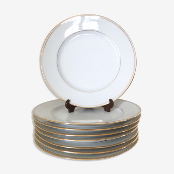 Set de 8 assiettes à dessert en porcelaine de Limoges