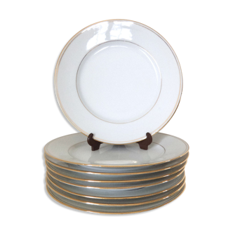 Set of 8 porcelain dessert plates from Limoges